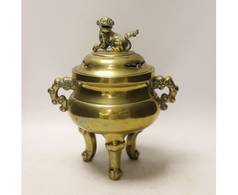 A Japanese bronze Koro and cover, 28cm high