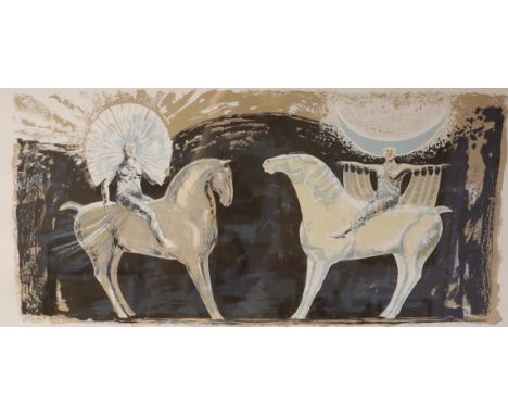 Sarah Young, colour print, 'The Midnight Sun', signed in pencil, limited edition 66/100, 32 x 68cm