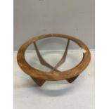A G Plan teak circular Astro coffee table, diameter 83cm, height 45cm