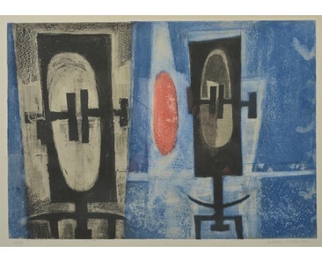 Michael Rothenstein, R.A. (British, 1908-1993): 'Two Black Forms', 1953, colour etching and aquatint, hand signed & numbered 