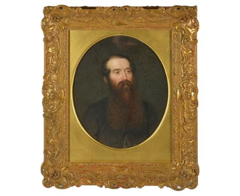 Arthur Miles (British, 19th century):Portrait of a gentleman, oil on board, signed lower right & dated 1861, H 28 x W 23 cm