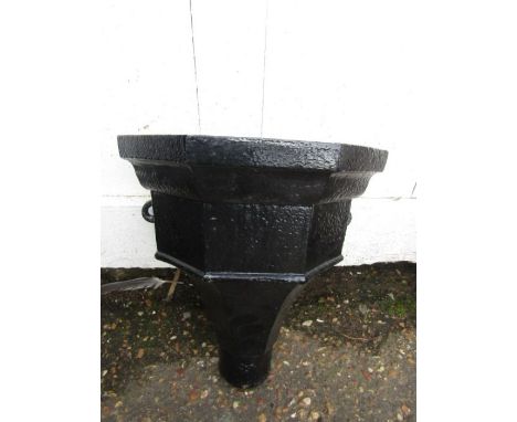 A cast iron gutter hopper- has tray in bottom to use as planter 36cm tall