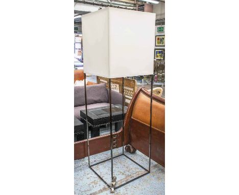 B&B ITALIA CUBIK 180 FLOOR LAMP, by Jean Marie Massaud, linen shade and chrome frame, 180cm x 56cm x 56cm.