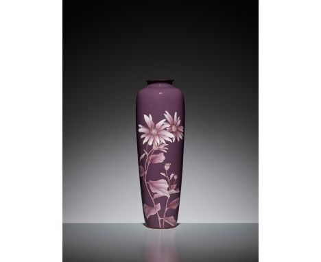 ANDO: A DEEP PURPLE CLOISONNE ENAMEL VASE WITH ASTERBy the Ando company, signed with the mark of the Ando companyJapan, Showa