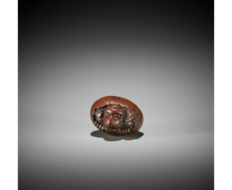 GYOKKO: A WOOD NETSUKE DEPICTING TENGU NO TAMAGOBy Gyokko, signed GyokkoJapan, Tokyo, Asakusa, second half of 19th centuryThe