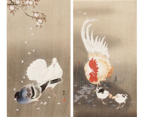 OHARA KOSON: TWO COLOR WOODBLOCK PRINTSBy Ohara Koson (1878-1945), one signed Koson and sealed, the other with a seal onlyJap