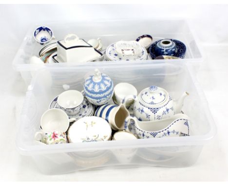 A group of various ceramics to include Mason's 'Denmark Blue' dinner and teaware, various cups and saucers to include H&amp;S