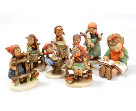 GOEBEL; eight figures of girls in various poses including larger sized example (8).&nbsp;Additional InformationThe one readin
