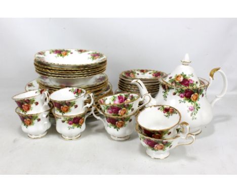 ROYAL ALBERT; an 'Old Country Roses' pattern part tea service, the majority seconds (one cup af).Additional InformationGenera