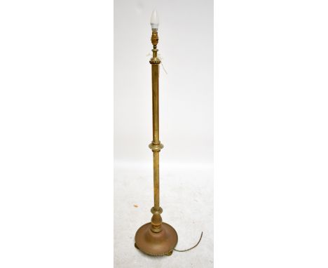 A brass standard lamp, height 118cm.