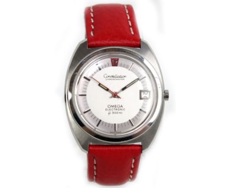 OMEGA; a gentleman's stainless steel 'Constellation' chronometer electronic F300HZ wristwatch, with Bulova movement, width ex