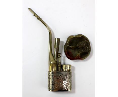 A 20th century Chinese carved soapstone brush washer with dragon decoration and three character mark, diameter 9cm, and a lat