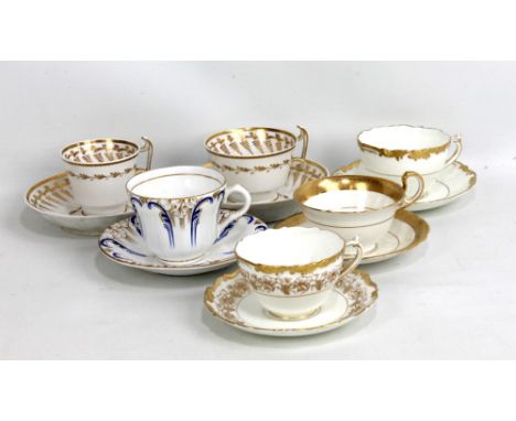 Six 19th century gilt heightened cups and saucers to include two Coalport and two Spode examples (6).Additional InformationAl