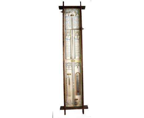 An Admiral Fitzroy oak cased barometer of typical form, height 103cm.