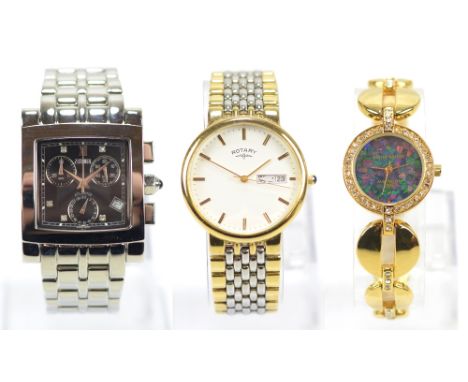 ZEITNER; a gentleman's stainless steel wristwatch, boxed, a Rotary wristwatch and a Pierre Cardin wristwatch (3).