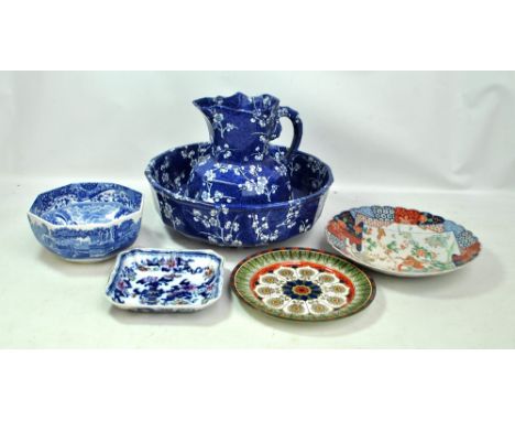 A small mixed lot of ceramics comprising Copeland Spode's 'Italian' pattern octagonal bowl, Royal Doulton 'Cyprus' pattern pl