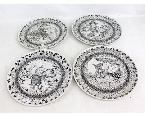 ROSENTHAL; a set of four 'The Seasons' collectors' plates with transferred figural decoration, all with impressed seal mark a