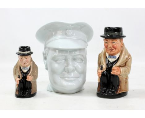 ERIC OWEN FOR MINTON; a character jug modelled as Sir Winston Churchill with impressed and printed marks to base, height 15cm