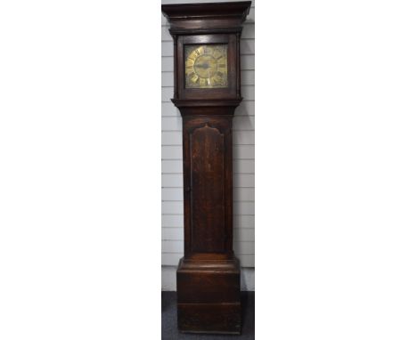 George Payne Ludlow (apprenticed 1737, died 1809) mid 18thC single handed brass dial, thirty hour longcase country clock, the