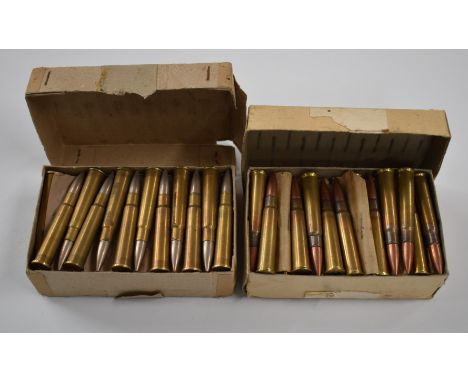 Ninety-eight Winchester and similar .303 rifle cartridges, in two original boxes.&nbsp;&nbsp;PLEASE NOTE THAT A VALID RELEVAN