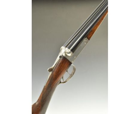 Army &amp; Navy 20 bore side by side shotgun with line engraving to the named locks, trigger guard, underside, top plate, thu