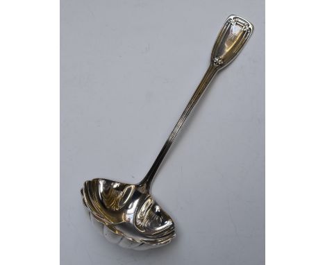 Tiffany &amp; Co sterling silver ladle with scalloped bowl, length 28.5cm, weight 218g