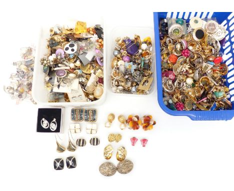 A collection of vintage earrings including Grosse, etc&nbsp;