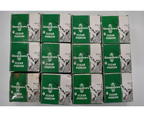 Three-hundred Gamebore Clear Pigeon 12 bore shotgun cartridges, all in original boxes.&nbsp;&nbsp;PLEASE NOTE THAT A VALID RE