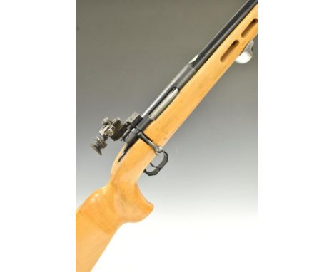 Musgrave 7.62mm bolt-action target rifle with semi-pistol grip, raised cheek piece, adjustable AJP Parker-Hale target sights 