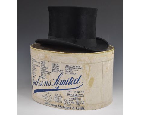 A silk 'Extra Light' top hat or riding hat, in Jacksons Limited box