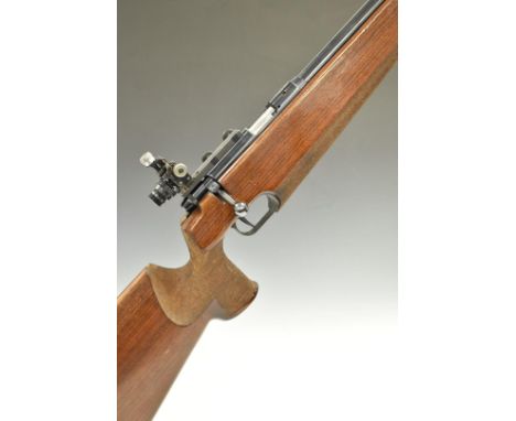 Anschutz model Match 54 .22 bolt-action target rifle with raised cheek piece, adjustable butt plate and trigger, shaped grip,