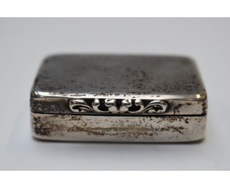 George Unite Victorian hallmarked silver snuff box, London 1866, length 5cm