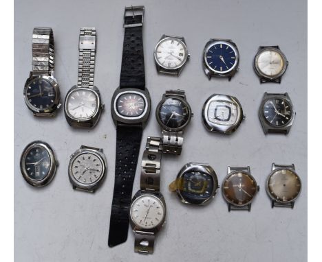 Fifteen gentleman's wristwatches including Buler, Services, Sekonda, Systema, Etienne, Timex, Swissam, Hanowa etc.&nbsp;