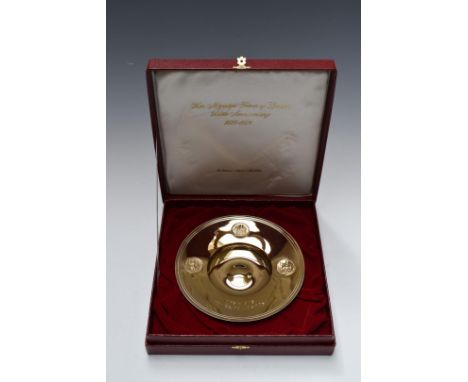 Elizabeth II Tower of London 1078-1978 commemorative limited edition (8/90) hallmarked silver gilt platter, London 1978, make