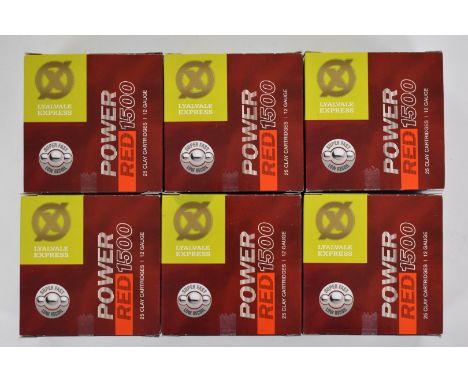 One-hundred-and-fifty Lyalvale Express Power Red 1500 12 bore shotgun cartridges, all in original boxes.&nbsp;&nbsp;PLEASE NO