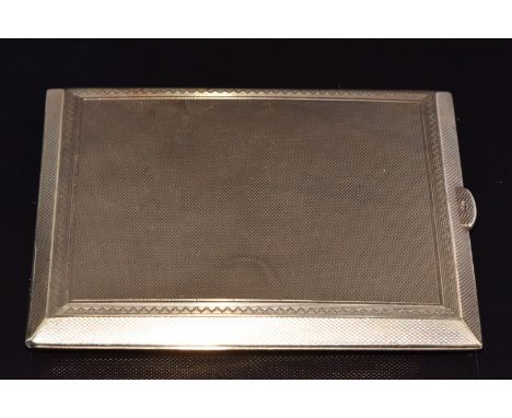 A 9ct gold engine turned cigarette case by Goldsmiths &amp; Silversmiths Company, Regent Street, 116.9g