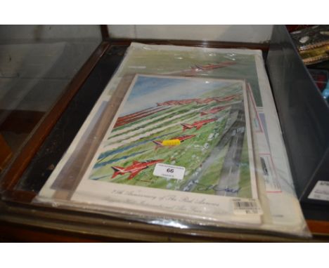 A packet of Red Arrow Anniversary posters and memorabilia 