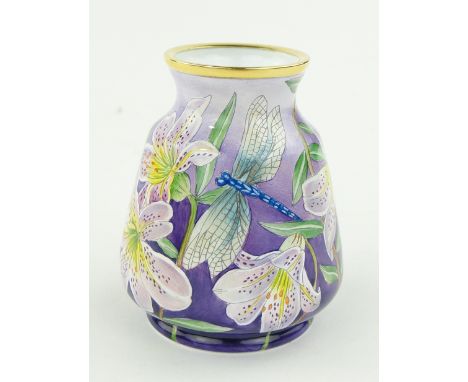 Moorcroft Collector's Club enamel miniature vase,
in "Stargazer" pattern, 2.5", boxed.