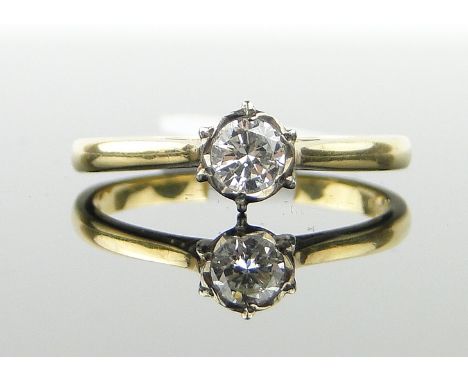 18ct solitaire diamond ring,
approx. 0.3cts, size R.