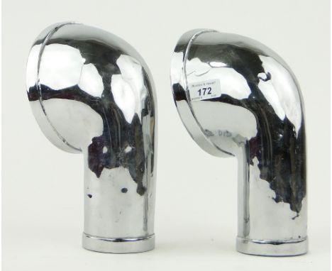 Pair of Vintage chrome deck vents
for a yacht, height 10".