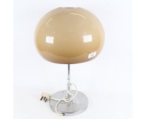 A retro chromed table lamp with acrylic shade, height 47.5cm 