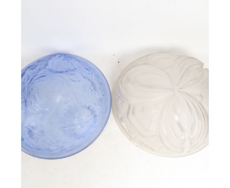 2 Vintage French moulded ceiling light shades 