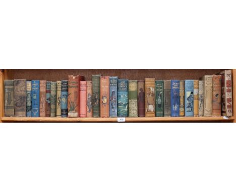 A shelf of Vintage novels, including G A Henty, Richmal Crompton, and Angela Brazil 