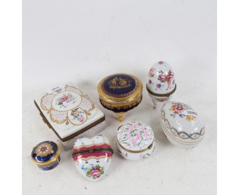 Royal Worcester pillbox, and other small decorative porcelain boxes 