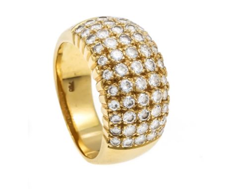 Brillant-Ring GG 750/000 mit 55 Brillanten, zus. 1,5 ct TW-W/VS-SI, RG 55, 8,5 g