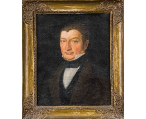 Bildnismaler des Bieder um 1830, Portrait des Mannheimer Professors Karl Bartolomäus Saetes (?) (1786-1853), Öl auf Lwd., uns