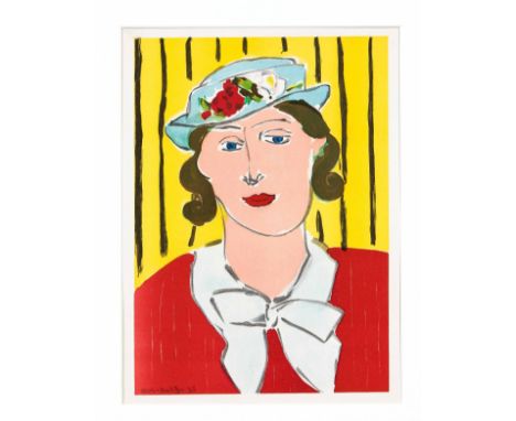 Henri Matisse (1869-1954), Portrait (Frau mit Hut), Farblithographie aus Verve 5/6, u. re. im Stein sign. u. dat. 1935, gedru