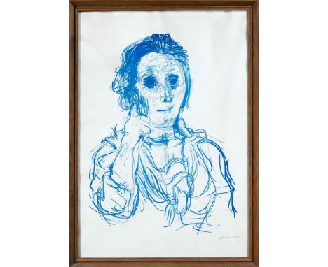 Oskar Kokoschka (1886-1980), Portrait der Schauspielerin Hermine Körner, die Kokoschka wohl am Deutschen Theater in Berlin ke