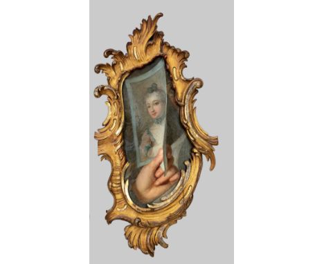 Anonymer Maler des Rokoko Ende 18. Jh., außergewöhnlich komponiertes Fragment eines Gemäldes, auf welchem eine Hand zu sehen 