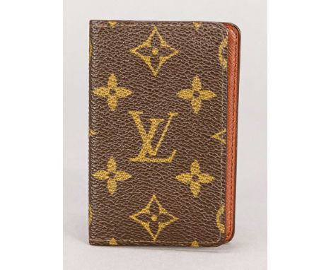 Louis Vuitton, Vintage Monogram Canvas Kartenetui, gummiertes Baumwollgewebe im klassischen Logoprint-Design, 3 Steckfächer, 